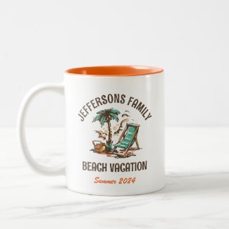 Family Vacation Vintage Retro Beach Holiday Trip