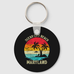 Family Vacation Vintage Retro Maryland Ocean City Keychain