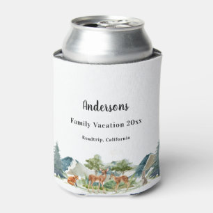 Family vacation woodland forest animals deer can cooler