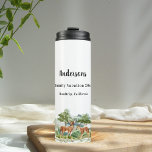 Family vacation woodland forest animals deer thermal tumbler<br><div class="desc">A forest,  woodland landscape with deer,  fox and a rabbit.  Personalize and add a name,  event,  and place.</div>