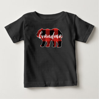 Family Valentine Matching Buffalo Plaid Grandma Baby T-Shirt