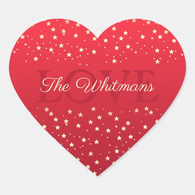 Family Valentine Personalized Red Heart Sticker (Front)