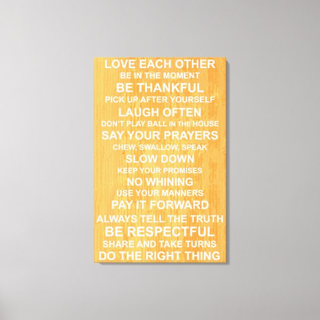 Family Values Canvas Print (Front)