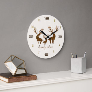Family Values Deer Wall Clock