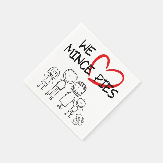 Family Values - We Love Mince Pies Napkins (Corner)