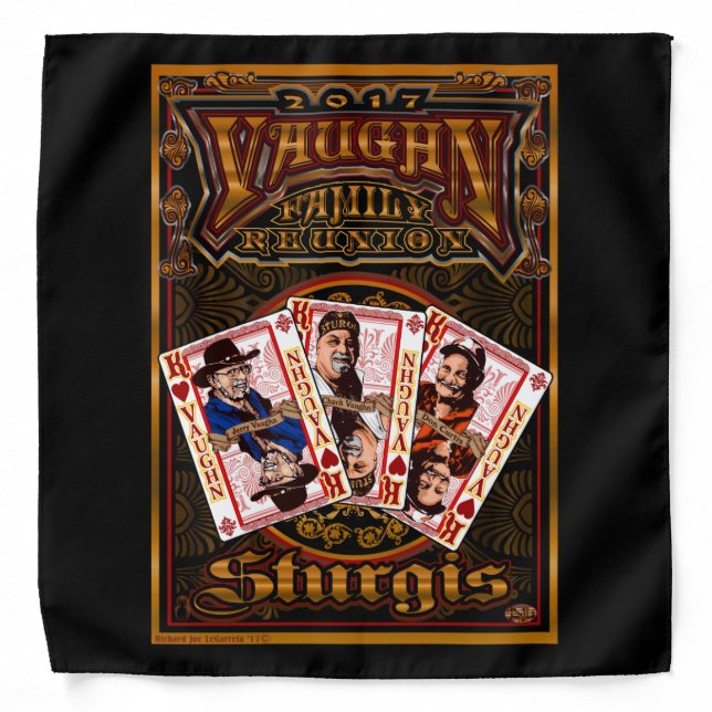 Family Vaughn Reunion black bandana 2 (Front)