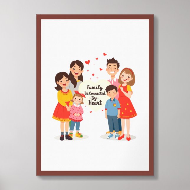 Family Vibes be connected by heart  Framed Art (Framed Front)