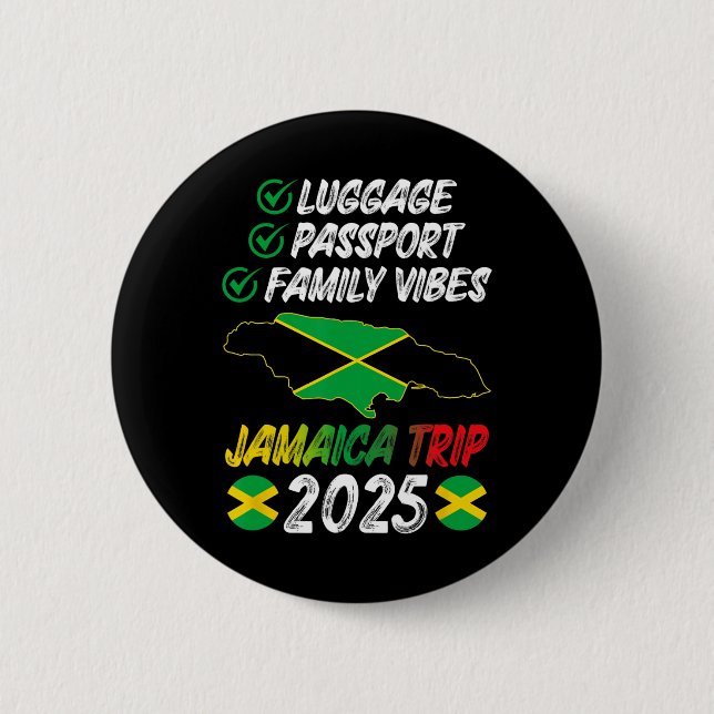 Family Vibes Jamaica Family Trip 2025 Jamaica Vaca Button (Front)