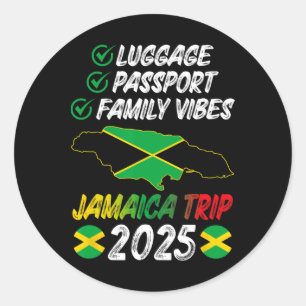 Family Vibes Jamaica Family Trip 2025 Jamaica Vaca Classic Round Sticker