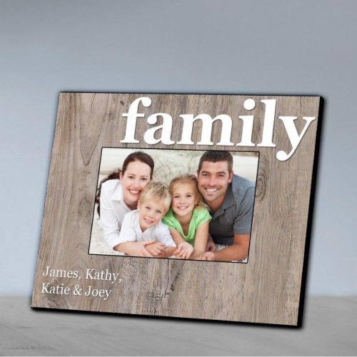 Family Vintage Gray Wood Effect Picture Frame