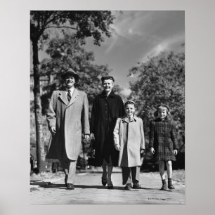 Family Walking Poster