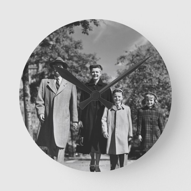 Family Walking Round Clock (Front)