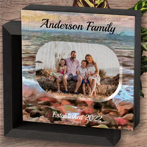 Family Waves 0742 Wooden Box Sign