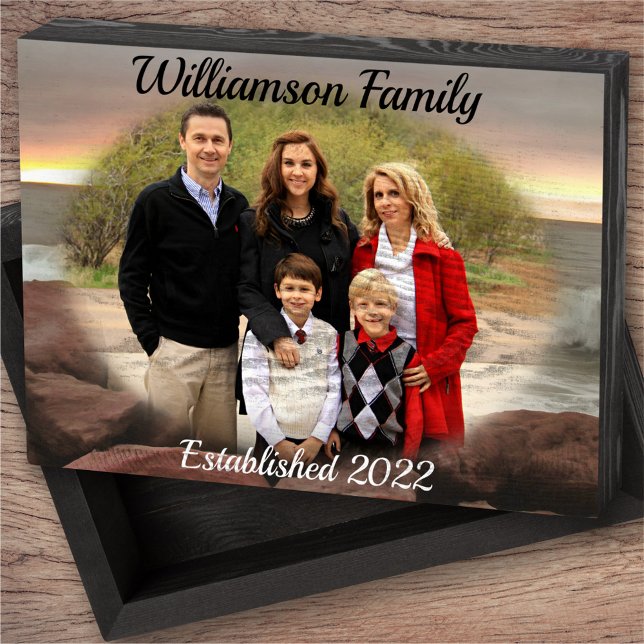 Family Waves and Boulders 0893 Wooden Box Sign (Creator Uploaded)