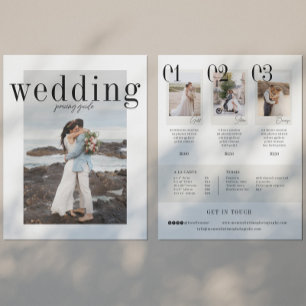 Family Wedding Photographer Photography Price List Flyer