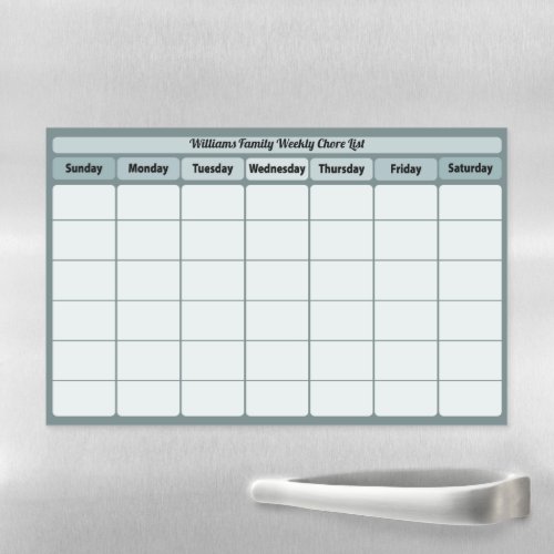 Family Weekly Chore To Do List Organizer Magnetic Dry Erase Sheet