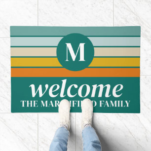 Family Welcome - Retro Stripes Doormat