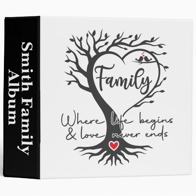 Family Where life begins & love never ends 3 Ring Binder (Front/Spine)