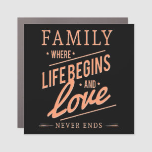 FAMILY Where Life Begins & Love Never Ends. Car Magnet