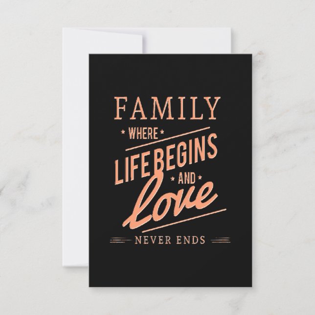FAMILY Where Life Begins & Love Never Ends. Thank You Card (Front)