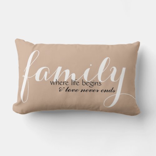 Family Where Life Begins Lumbar Cushion 13 x 21