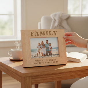 Family Where Life Begins Quote Engraved Frames
