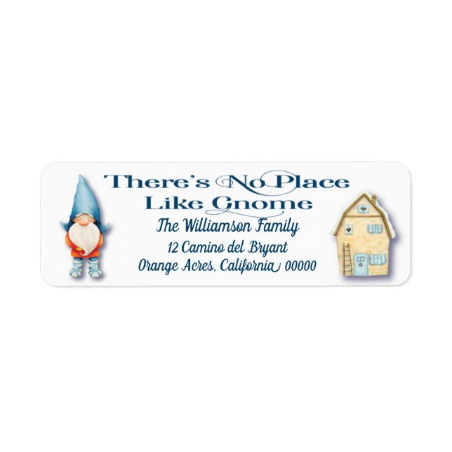 Family Whimsical Gnome Hygee Home Funny Label (Front)