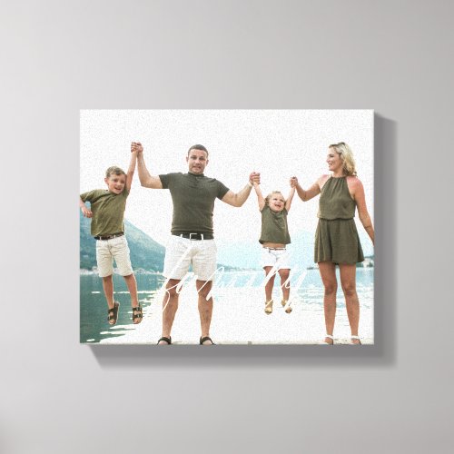 FAMILY White Overlay Gift Photo Canvas