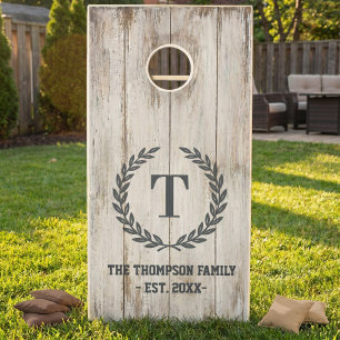 Family White Rustic Monogram Game Design