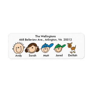 Family With Dog Address Labels