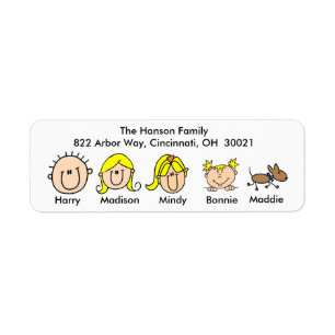 Family With Dog Address Labels