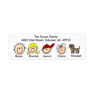 Family With Dog Address Labels