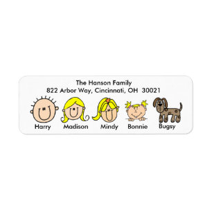 Family With Dog Address Labels