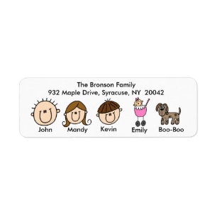 Family With Dog Address Labels