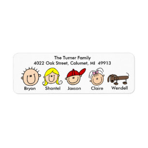 Family With Dog Address Labels