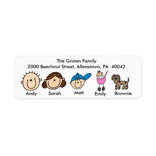 Family With Dog Address Labels