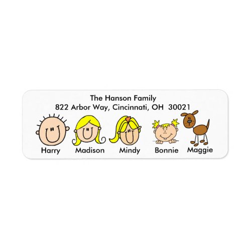 Family With Dog Address Labels