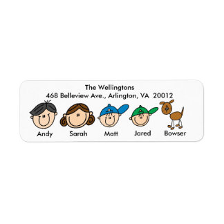 Family With Dog Address Labels