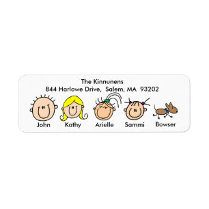 Family With Dog Address Labels
