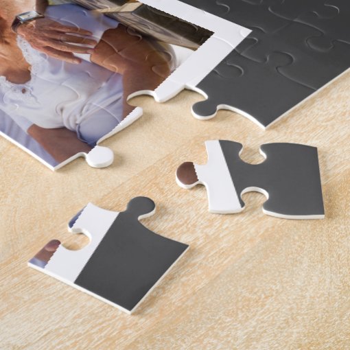 Family with Editable Year ZigZag Photo Collage Jigsaw Puzzle Zazzle