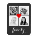 Family with Four Photos and Heart Magnet Family with Four Photos and Heart Magnet