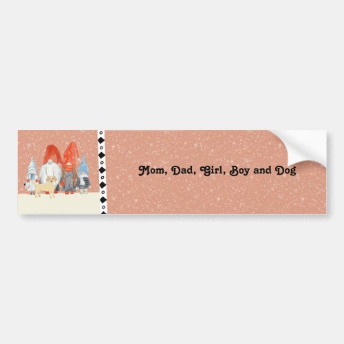 Family with Mom Dad Boy Girl and Dog Bumper Sticker