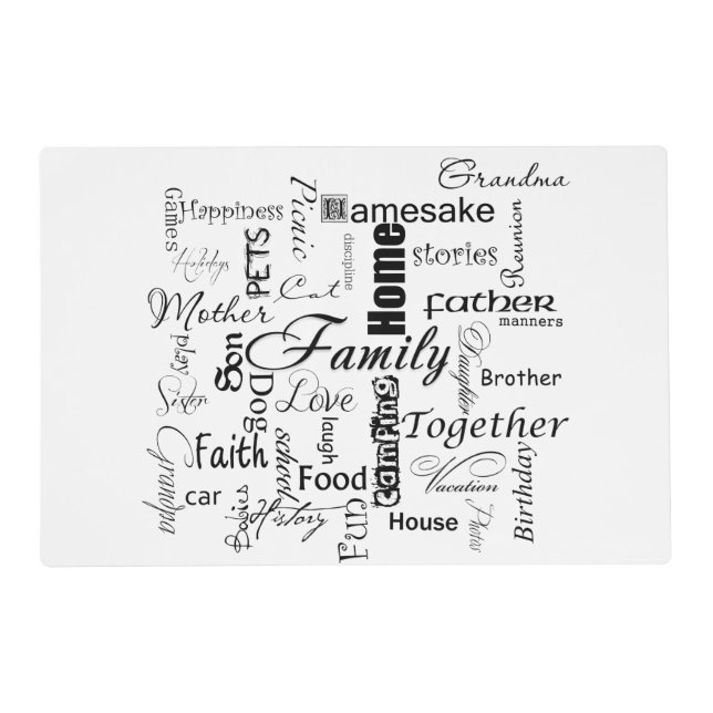 Family words collage placemat (Front)