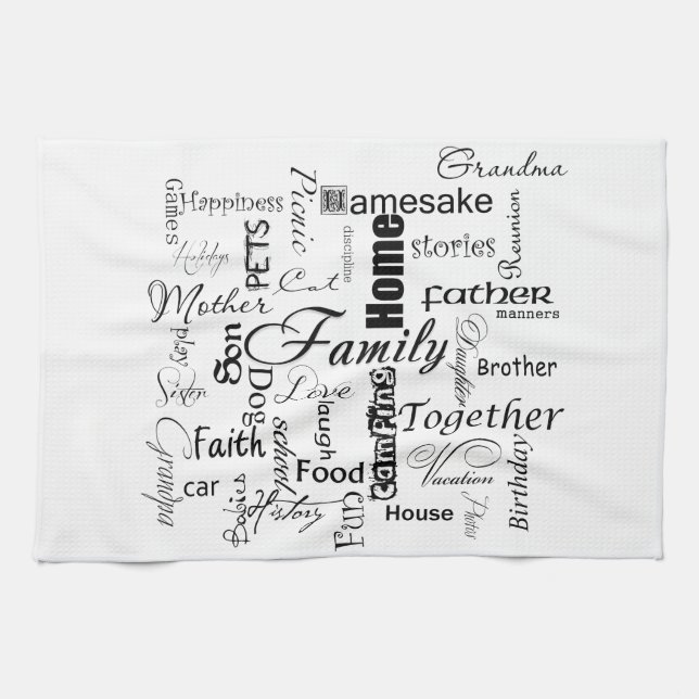 Family words towel (Horizontal)