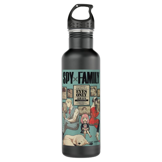 Family X Spy Art Stainless Steel Water Bottle (Front)