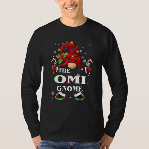 Family Xmas Pajama Omi Gnome Buffalo Plaid Matchin T_Shirt