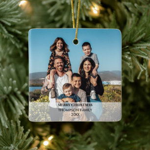 Family Xmas Photo Portrait Christmas Ceramic Ornament
