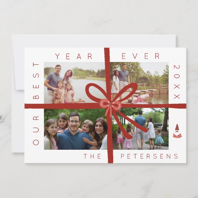 Family year in review photo collage Christmas card (Front)