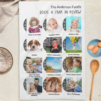 Family Year Photo Gallery 12 Pictures Personalized Kitchen Towel