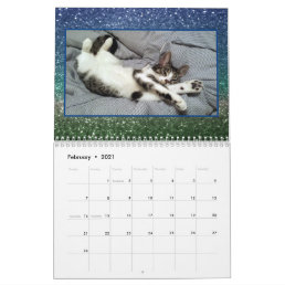 Family Your Custom Photos Glitter 12-month Calendar
